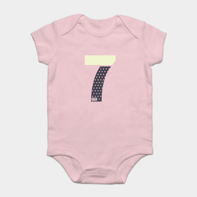 Number 7 Seven Ladies Girls Polka Dots Girly Cute